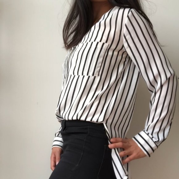 H&M Tops - H&M Button-down Striped Shirt